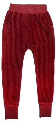 Leela Cotton Pantalones de pana unisex de algodón orgánico para niños 2072, burdeos, 116 cm