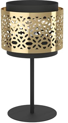 EGLO Tischlampe Sandbach, Elegante Nachttischlampe, Tischleuchte aus Metall und Messing, Tisch-Lampe für Wohnzimmer und Schlafzimmer, E27 Fassung