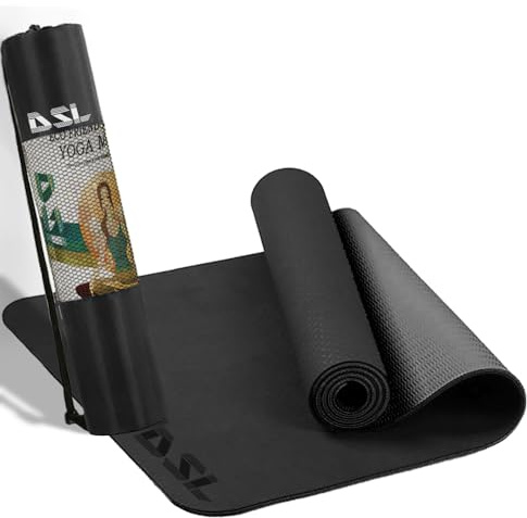 Yoga Mat – DSL Premium TPE Pilates Mats – 183x61x0.6cm Eco Friendly Non Slip Yoga Mat – Exercise Mat for Home – Gym Mats for Home – for Women and Men