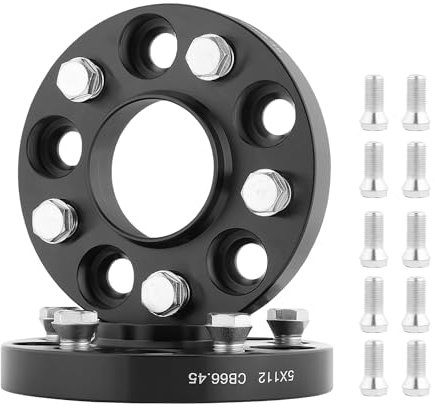 GEARMONSTER Spurverbreiterung 2x20mm Distanzscheiben Set LK: 112/5 NLB:66.45 mit 10 Stück Radschrauben M14x1.5x25mm Spurverbreiterungen für Mercedes-Benz