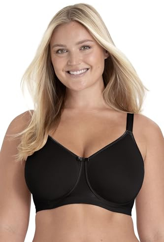 MISS MARY OF SWEDEN Reggiseno T-Shirt Confident con Ferretto – Materiale Spacer Traspirante, Non Imbottito, Coppe Modellate, Alto Sostegno Donna 8c Nero