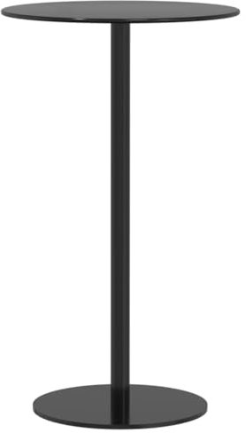 vidaXL Gartentisch, Bistrotisch mit Stahlgestell, Stehtisch für Außenbereich, Bartisch Partytisch Beistelltisch, Rund Schwarz Stahl