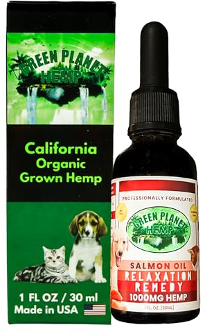 Pet Hemp Oil |Dogs and Cats | Wild Alaskan Salmon Hemp Oil |Hip, Joint and Muscle Support | Aids with Skin, Coat, Anxiety, Stress and Pain | 1000 mg