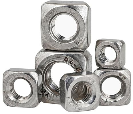 Ecrou carré, M3 M4 M5 M6 M8 M10 M12 304 écrou carré en acier inoxydable écrou quadrangle écrou épais/mince verrouiller le bouchon à vis mince 5~50 pièces(M6 Thin (50Pcs))