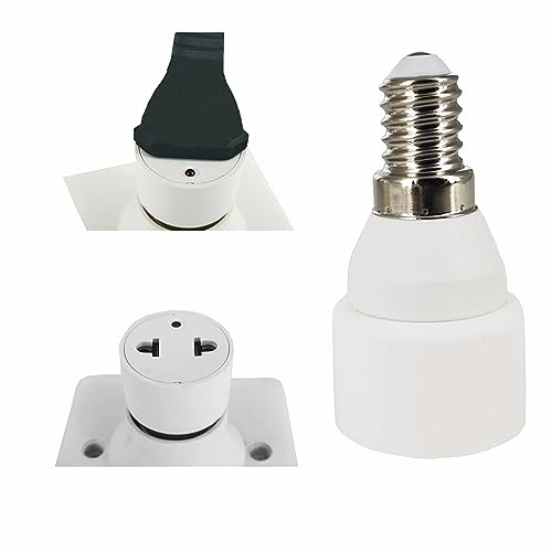 YinzPlus Adattatore per lampade E14, presa E14, presa E14, per presa europea, colore bianco, facile da installare, 250 V, 2 A, multiuso, 2 pezzi per confezione