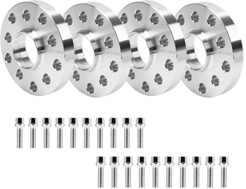 GEARMONSTER 4 separadores de rueda 5 x 100/5 x 112 mm NLB:57.1 15/20 mm con 20 tornillos de rueda M14 x 1.5 para VW Golf