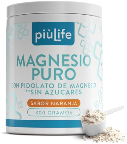 Magnesio in Polvere Pidolato, Carbonato e Citrato - 300 g Gusto Arancia
