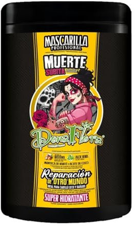 Dona Flora - Masque Capillaire Muerte Súbita - 1000ml - Réparation Intense et Immédiate - Cheveux Abîmés, Secs et Cassants