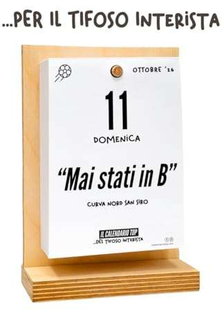 Il calendario DEL TIFOSO INTERISTA 2026 | Un anno di Emozioni Ricordi e Aneddoti | Con Sostegno in Legno | In Confezione Regalo | A6: 10x14 cm | Made in Italy