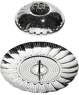 Premier Housewares Folding Steamer, 28 cm - Stainless Steel, Silver