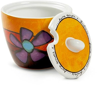 Egan Zuccheriera Collezione Pane Amore e Fantasia. Oggetto Realizzato in Porcellana di Colore Rosso e Bianco e Multicolore. Dimensione: h 9 cm. La referenza è PAF41/1S