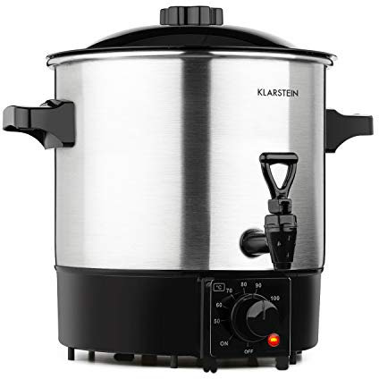 Klarstein Biggie Eco - Stérilisateur automatique et distributeur de boisson, 1000W, 30-100 °C, volume de 9L, robinet, voyants de contôle, grille de stérilisation fournie