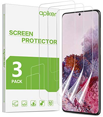apiker Displayschutzfolie kompatibel mit Samsung Galaxy S20, 3 Stück, weiche Folie für Samsung Galaxy S20, transparent, HD, hohe Berührungsempfindlichkeit, maximale Abdeckung