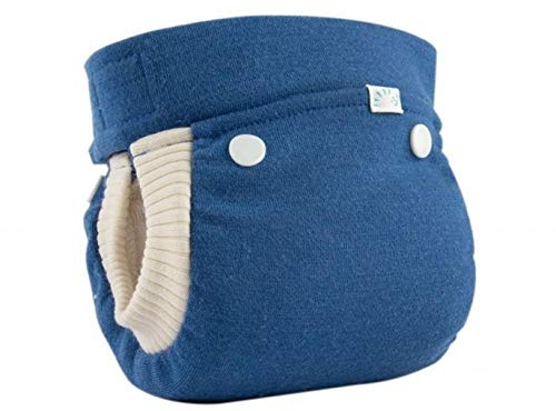 Popolini Easyfree Wool medelblå ytterblöja, innerblöja, inlägg och magband (M (~5–10 kg))