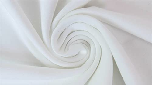 Jersey Yara Uni 220g/m² 1 m Schritte, Stoffe Meterware, Öko-Tex Baumwolljersey (Weiss-50)