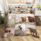 Highland Cattle Bedding Set Women Men Farm Highland Cow Duvet Cover for Boys Girls Bedroom Farmhouse Comforter Cover Set Windmill Cereals Farm Animal Quilt Cover Double Size