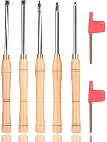 Drechseleisen Hss Set Mit Wendeplatten Drechselmesser Stechbeitel Set FüR Holz DrechselzubehöR Drechselbeitel Drechselwerkzeuge Drehmeiselsatz Mit Wendeplatten