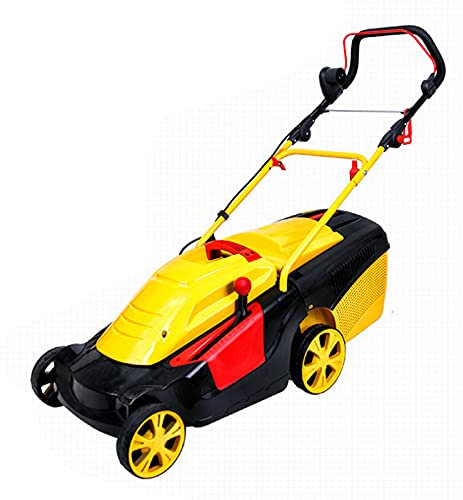 Tosaerba Elettrico con Filo, Tosaerba a Spinta con Motore brushless, Sacco di Raccolta Erba da 43 Litri, Regolazione a 6 Posizioni, spazzatrice Portatile, Cavo 1800 W + 10 m