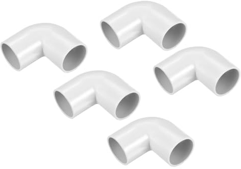 sourcing map PVC Acoplador para Conduit, Codo de 90 Grados, 25mm, Cambio de Dirección para Manguera, Conduit Eléctrico, Paquete de 5