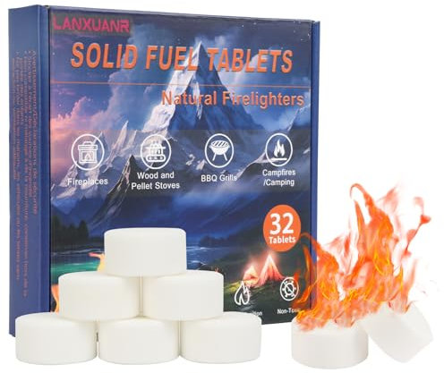 LANXUANR Compresse di combustibile Solido Accendifuoco per Camino, per Uso Interno ed Esterno, per Falò, BBQ, Accendifuoco per Grill e Stufa a Legna