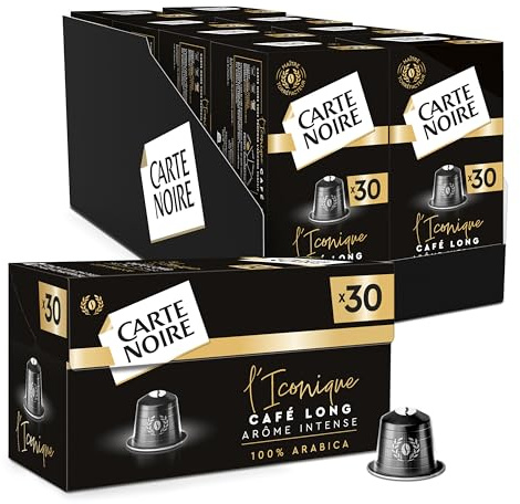 CARTE NOIRE - 240 Capsules de Café lungo L'Iconique - Compatibles Nespresso-Café Pur Arabica-Lot de 30 x 8 Capsules Aluminium-Fabriqué en France