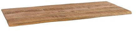 SAM Holzplatte 160x60 cm Curt, Tischplatte aus Mangoholz massiv + raue Oberfläche, Baumkanten-Platte für Heimwerker, geeignet für Arbeitsplatten, Tische & Fensterbretter