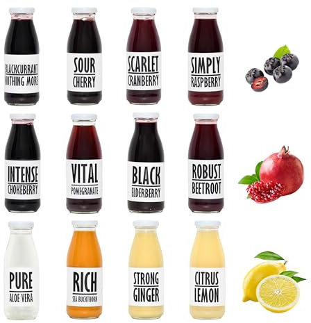 PRESSUICE Winter Variety Pack Juice Smoothie 240 ml - 12 bottles pack - Fruit Smoothies Squash Lemon Ginger Cranberry Blackcurrant - Drink for Kids and Adults - From Fresh Press NFC Juice