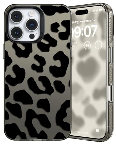 ZCDAYE Hülle für iPhone 13 Pro Max Leopardenmuster gedruckte Handyhülle, Süße Frauen mädchen Handytasche TPU Glatte nicht vergilbt Stabil Schutzhülle für iPhone 13 Pro Max (6.7 inches),Schwarz Leopard