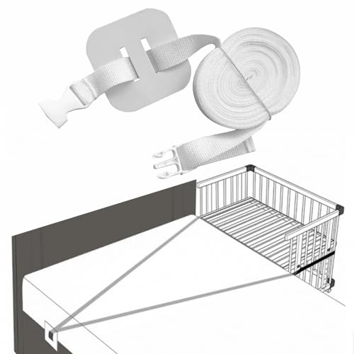 Xiqiggi 6 m Correa para Cuna de Bebé, Protector Cuna Fijación de Auxiliar Accesorios de Cama, Camas Auxiliares Correa para Ayudar a Fijar, Universal Somier Accesorios