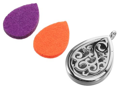 MUELODSIC Collar De Acero Inoxidable Con Colgante Hollow Forma De Lágrima Para Difusor De Aceites Esenciales Lujoso Accesorio Aromaterapia Para Mujer Incluye Almohadillas Rellenable Diseño