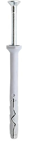 Design61 Lot de 100 chevilles à clou 5 x 40 mm avec tête fraisée trempée Clou PZ2 cruciforme Nylon Chevilles à percussion pour béton, pierre, brique pleine, Montage rapide pour l'intérieur et