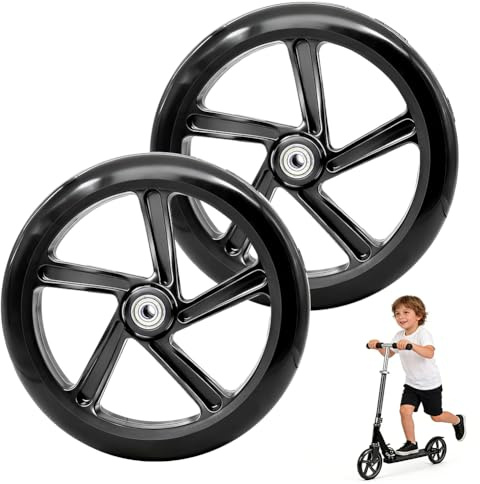 2 piezas de ruedas de scooter de 200x40mm, ruedas de repuesto para scooter con rodamientos ABEC-9, ruedas antideslizantes para patinete, neumáticos de patinete de ciudad, ruedas de repuesto para
