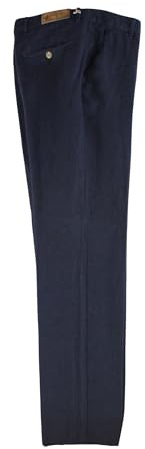 profili di Toscana - Pantaloni Lino Uomo Estivi 100% Puro Lino e Manifattura Made in Italy, Pantaloni Chino Uomo Leggeri, Massima Traspirabilità Senza Sacrificare l'Eleganza (54 - Blu)