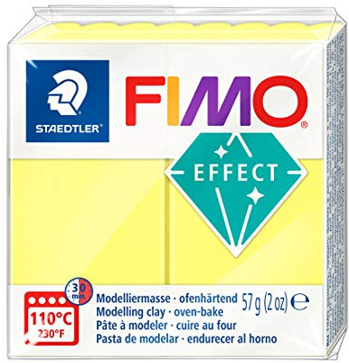 STAEDTLER - Fimo® effect - Pain pâte à modeler - 57 Grammes - Effet translucide jaune - 8020-104