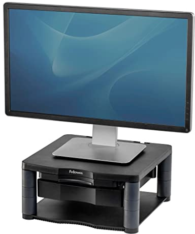 Fellowes Premium Plus Adjustable Monitor Stand, Black