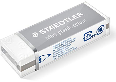STAEDTLER 52650E1-80 Mars plast färg smörgås suddgummi, ljusgrå