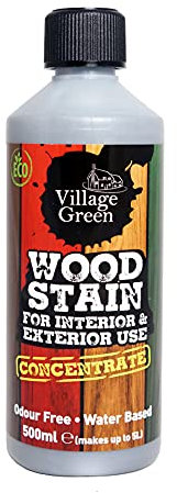 Village Green Wood Stain Concentrate - Water Based, Eco Friendly, Premium Quality (Light Teal, 1L)
