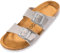 Palado Pantoletten Damen Samos - elegante Sandalen Made in Spain - bequeme Hausschuhe mit dämpfendem Kork-Fußbett - modische Sommerschuhe Basic Matt Grau UK4,5 - EU37
