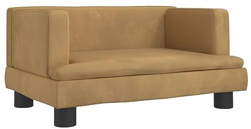 vidaXL Barnsoffa brun 60x40x30 cm sammet