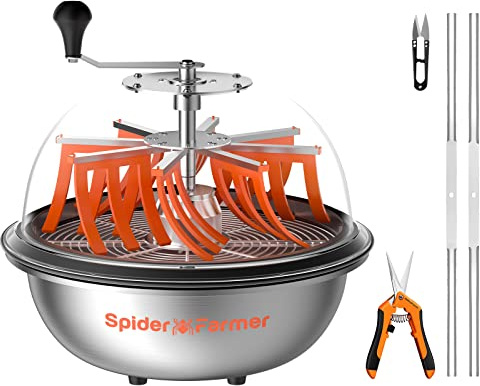 Spider Farmer 16 pollici BowlTrimmer macchina Twisted Spin Cut per boccioli di piante e fiori con lame affilate in acciaio inox e forbici da potatura per giardinaggio