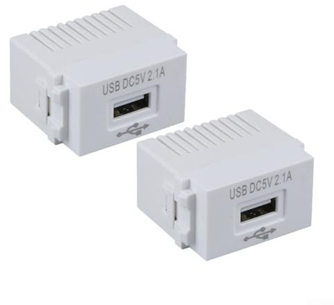 EasyByMall 1 módulo USB 220 V, transformador 5 V 2.1 A, panel carga teléfono, 0.9x1.4 pulgadas, teléfonos móviles, MP4 (2 unidades)