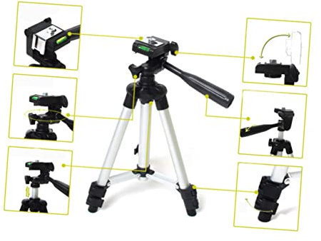 COLLBATH Tripode Ajustable De Secciones De Aluminio para Móvil Bolsa Compatible Cámara