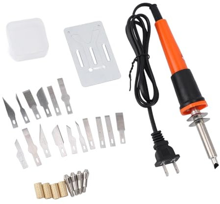 Taglierina Termica Multifunzione Kit per Taglio e Incisione con 16 Lame Riscaldate 4 Manicotti Supporto in Metallo e Stencil per Fai da Te Modellismo Pittura su Tessuto e Crafts
