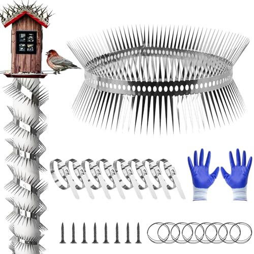 YOUYIKE Marten Repellent, 200 cm Stainless Steel Marten Protection Downpipe, Marten Repellent Belt with Accessories, Marten Repellent, Cat Repellent Belt, Marten Trap, for Home, Gutter, Tree, Can Be