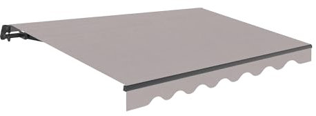 Wasabi - Toldo Retráctil Exterior 300x250cm Gris Poliéster – Lona Protección Solar UV - Estructura de Aluminio Antracita – Manivela Incluida – Manual Enrollable Terraza Jardín Balcón