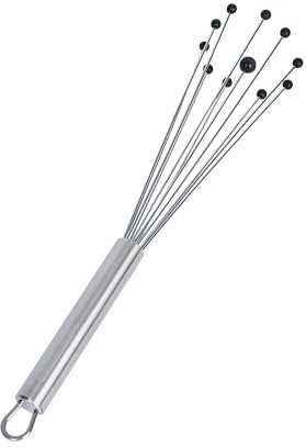Restaurantware 10.5 in Stainless Steel Ball Whisk with Silicone Tips - 6 Pack - German Standard Sauce & Gravy Whisk, Non-Scratch, Dishwasher Safe - Non-Stick Safe Silicone Ball Whisk for Baking