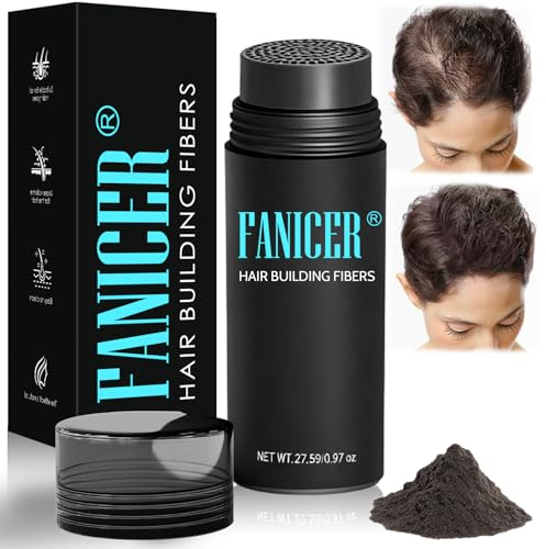 27.5g Polvere Fibre Per Capelli, Durabile Polvere Volumizzante Capelli Uomo e Donna, Copertura per capelli rare polvere, Creare capellis soffici, Riempire i diradati (Castano Scuro)