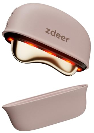 ZDEER Face Massager with Red Light Therapy, Electric Gua Sha Facial Sculptor Tool for Face & Neck, 3 Adjustable Levels of Heating and Vibration for Sculpting, Firming & Skincare, Pink