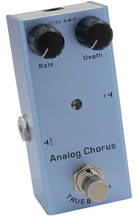 SEAFRONT Vintage Overdrive Guitar Effect Pedal, Mini Metal Drive Distortion Boost med LED-indikator, 10 Typer Av Analoga Chorus Digital Delay Tremolo-effekter för Elgitarrer (Ljusblått)