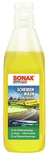 SONAX Detergente per parabrezza concentrato agrumato (250 ml) rimuove insetti e lo sporco incrostato ostinato. Delicato sui fari | Art.N. 02602000
